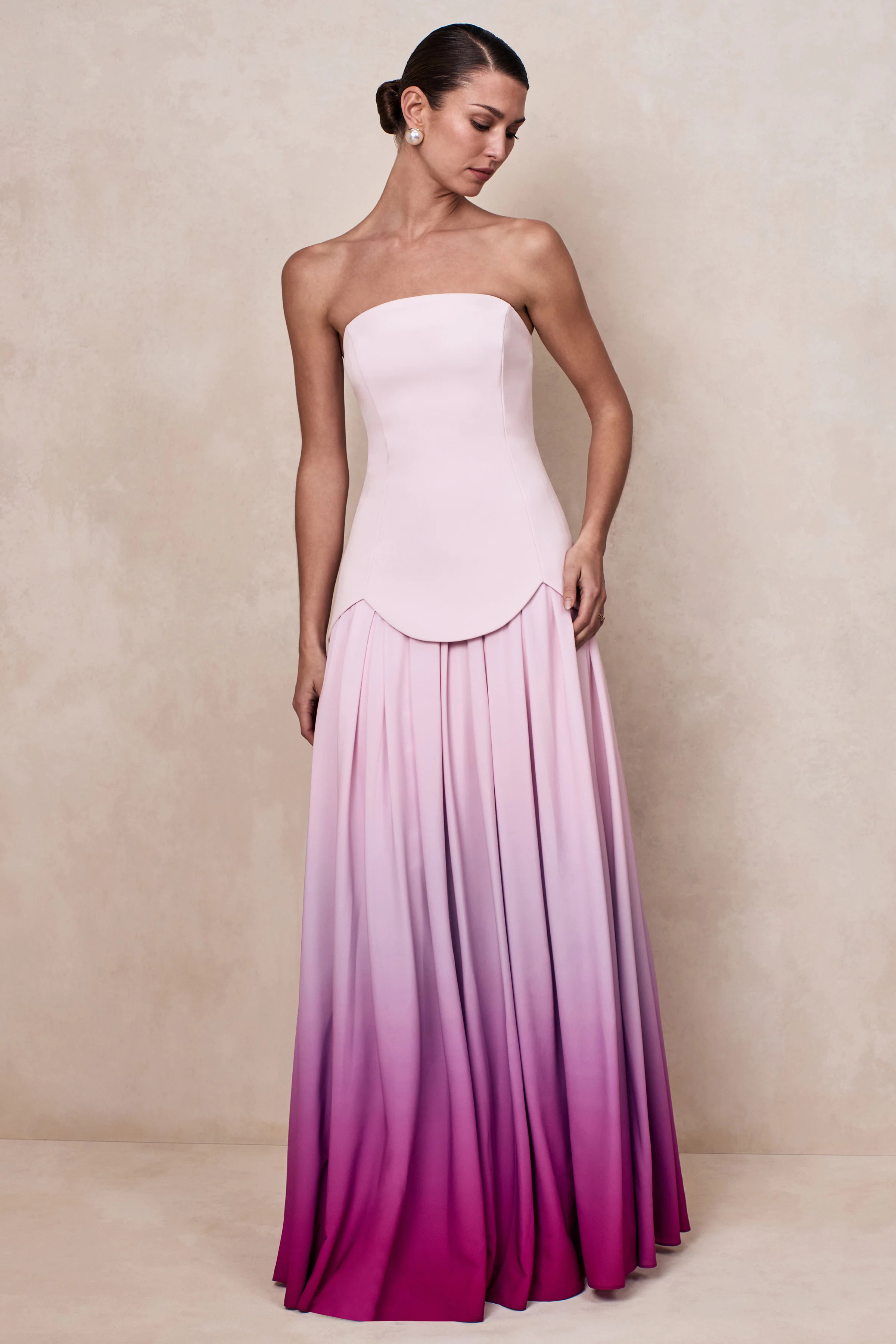 Nia | Roze Ombre Bandeau Maxi Jurk - Image 4