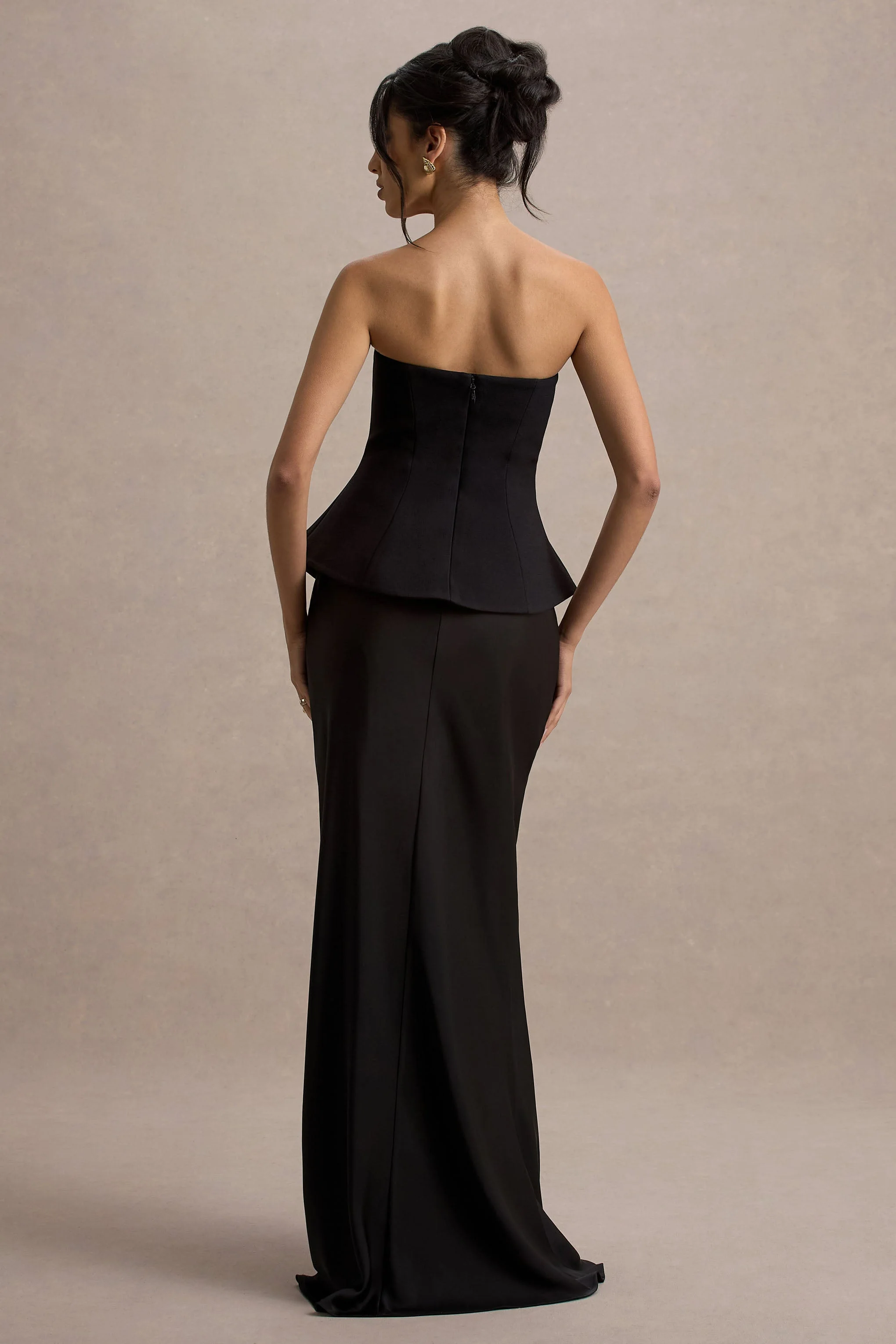 Ohio | Zwarte Strapless Korset Maxi Jurk - Image 2