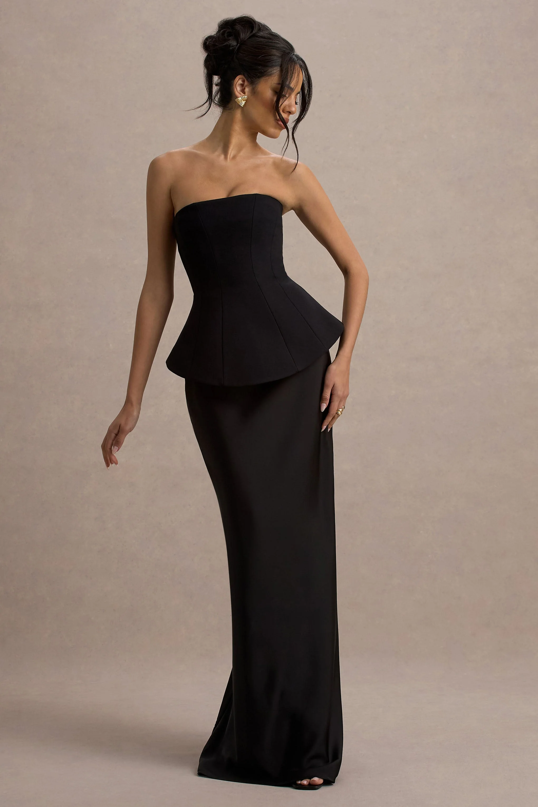 Ohio | Zwarte Strapless Korset Maxi Jurk - Image 6