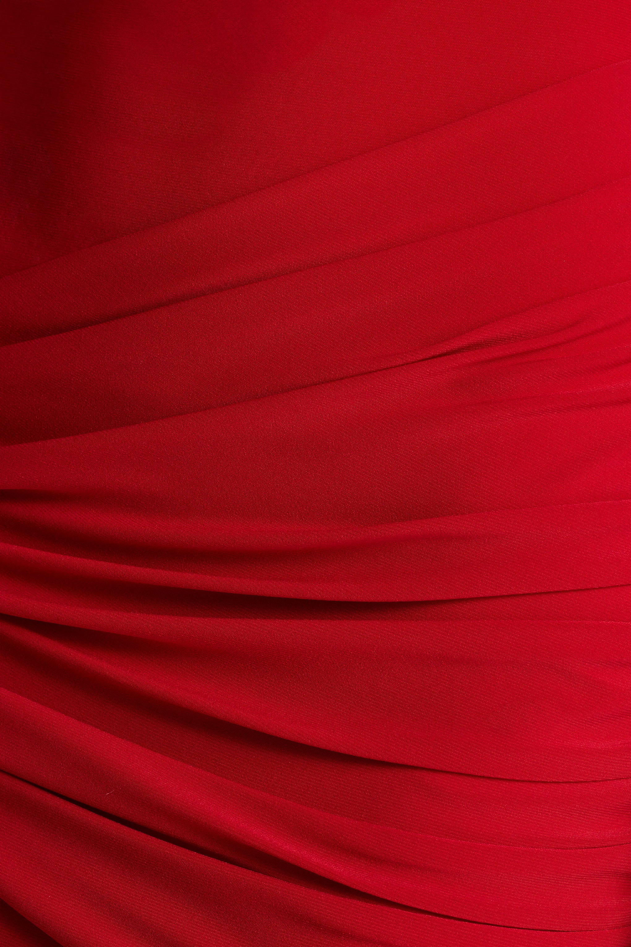 Petronia | Rode V-Hals Maxi Jurk met Overslagdetail - Image 6