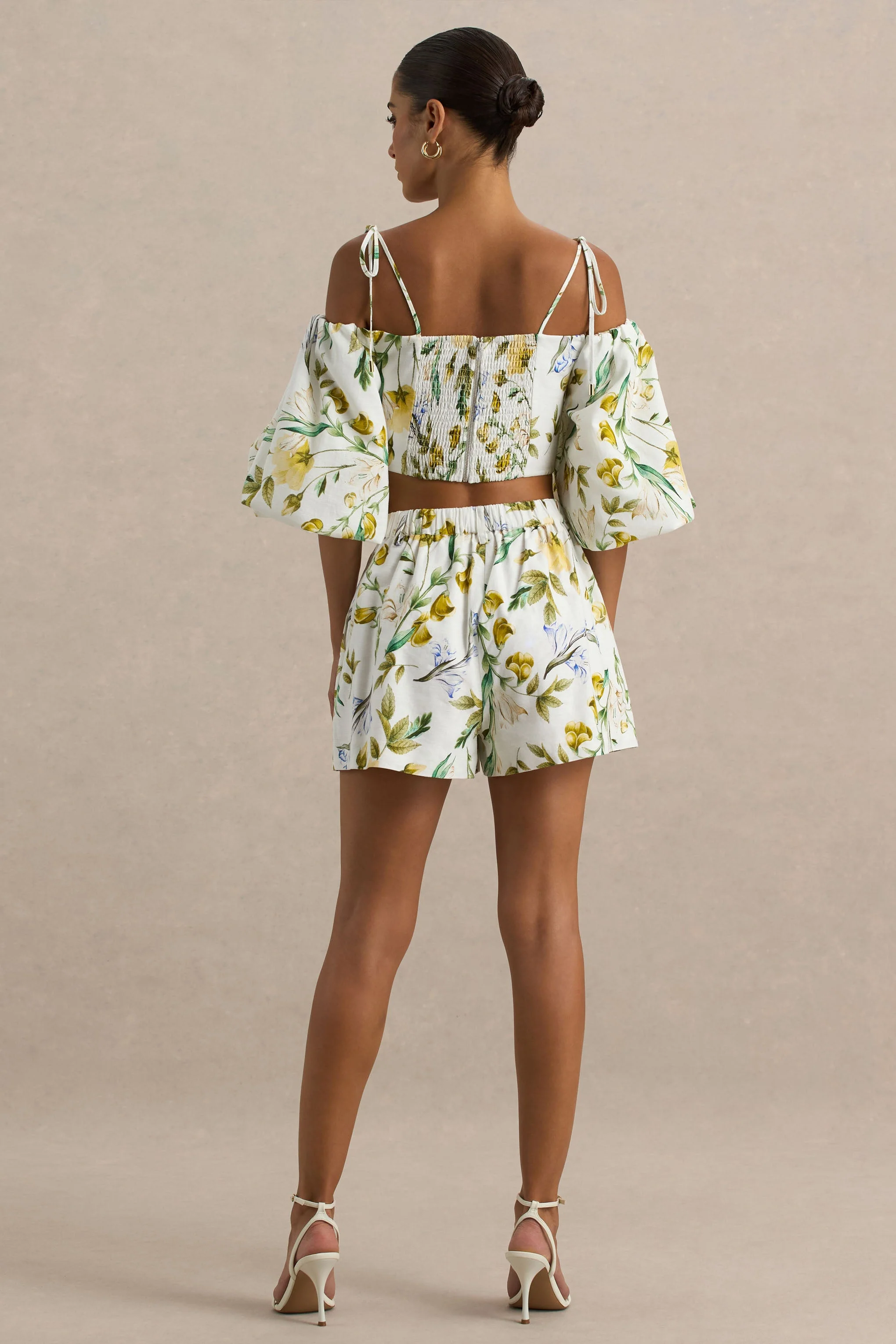 Pixel | Witte Citroenen Korte Broek Met Botanische Print - Image 3