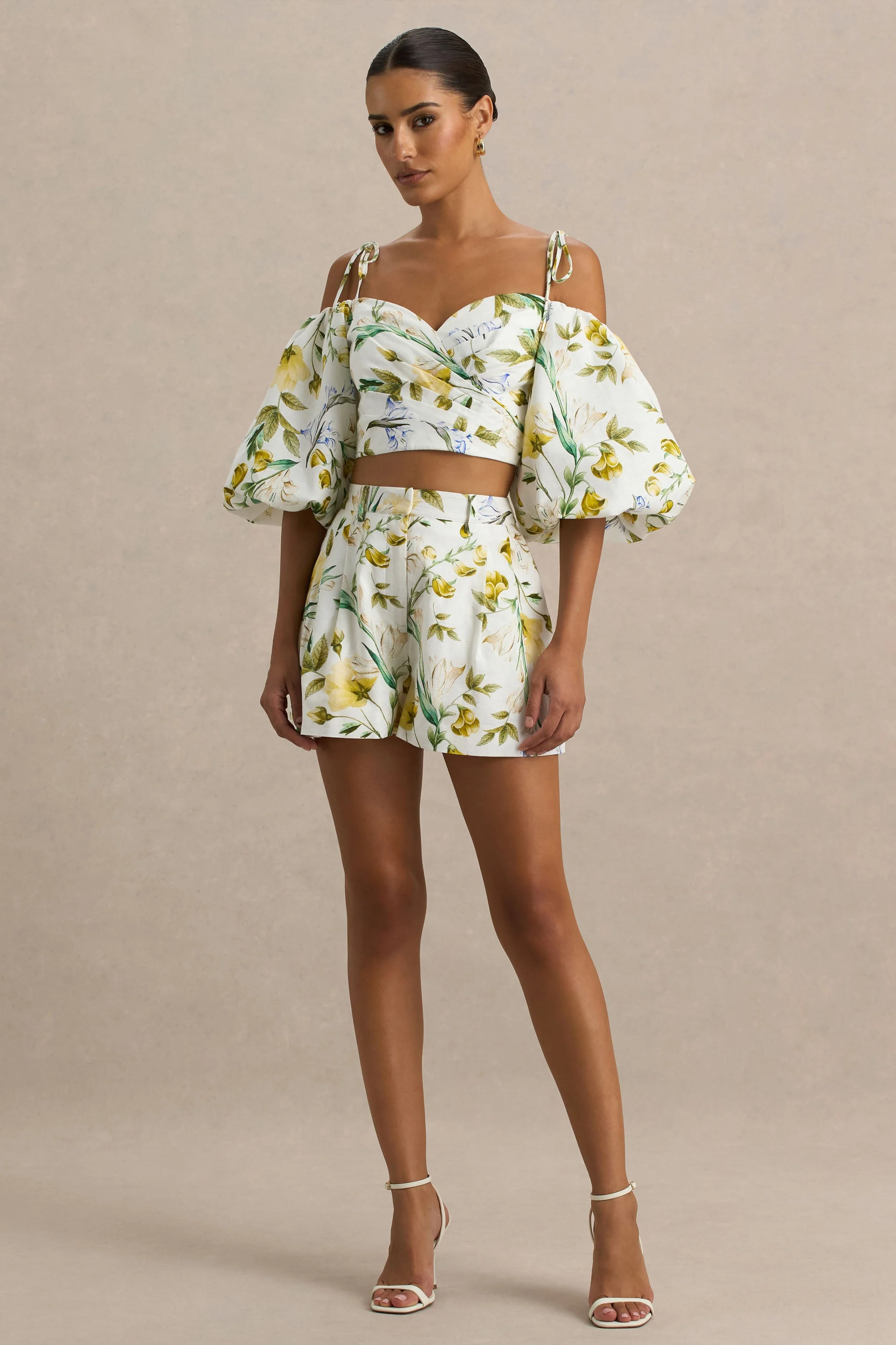 Pixel | Witte Citroenen Korte Broek Met Botanische Print - Image 5