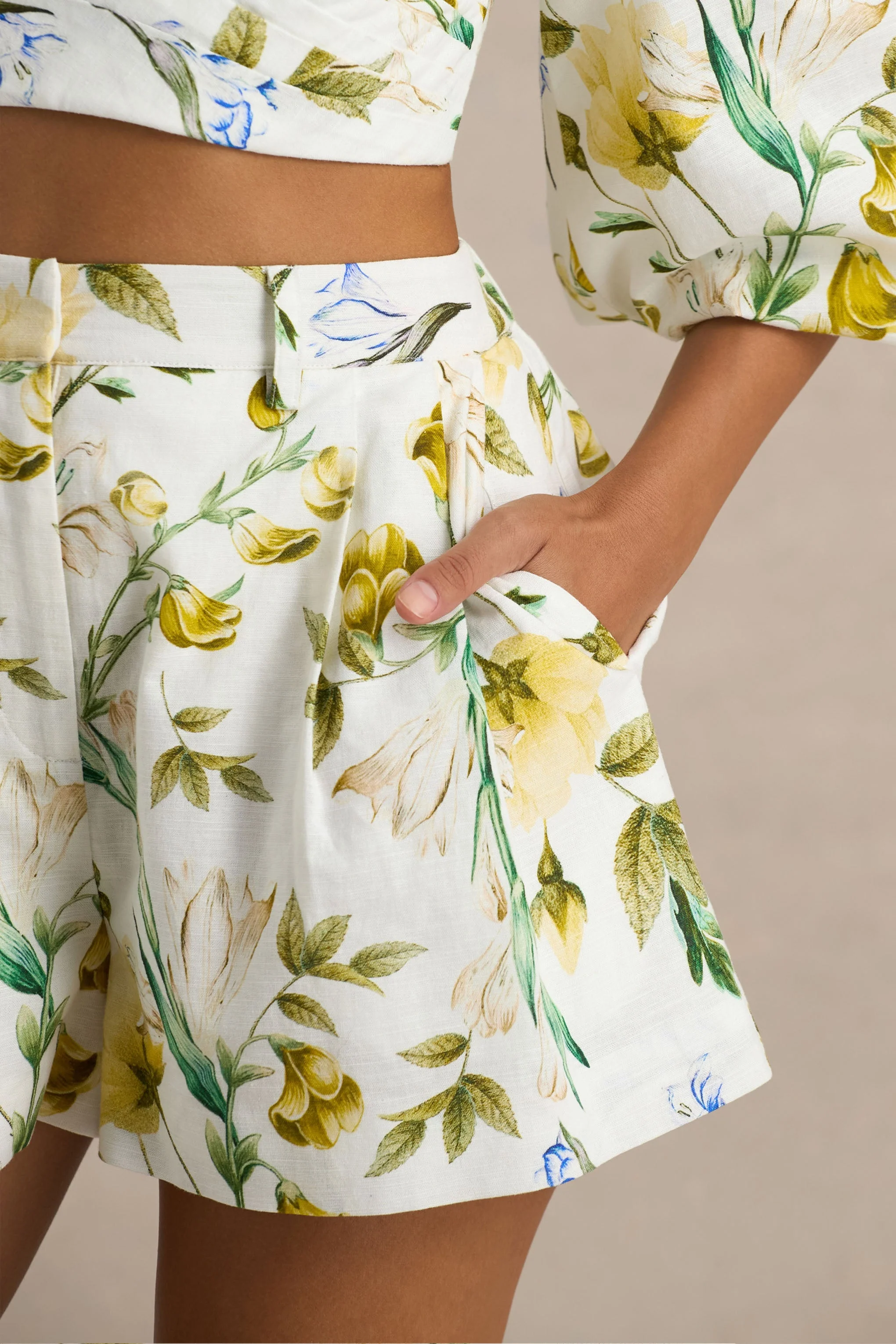 Pixel | Witte Citroenen Korte Broek Met Botanische Print - Image 6