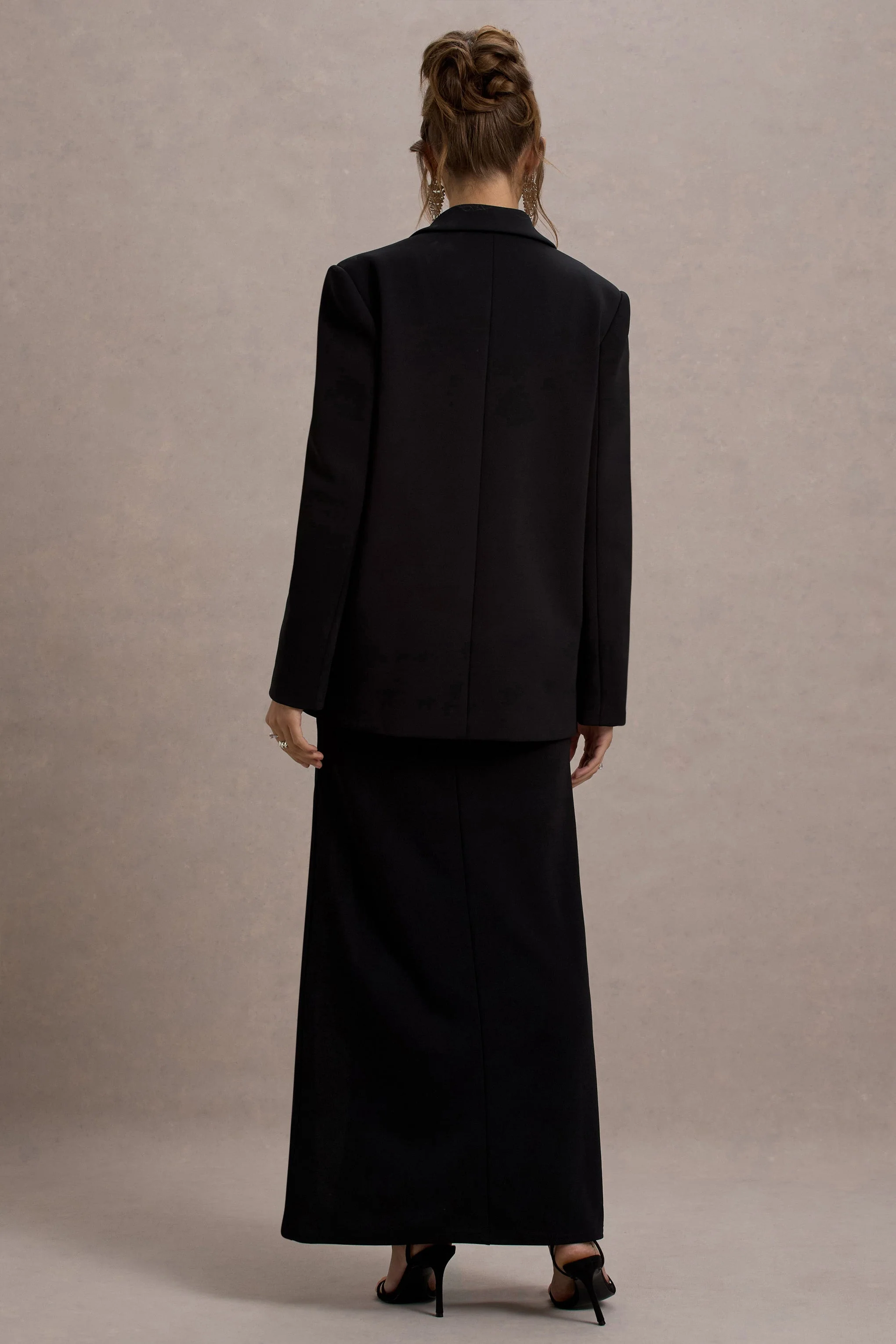 Urban | Zwart Diepe V-Hals Boxy Oversized Blazer - Image 2