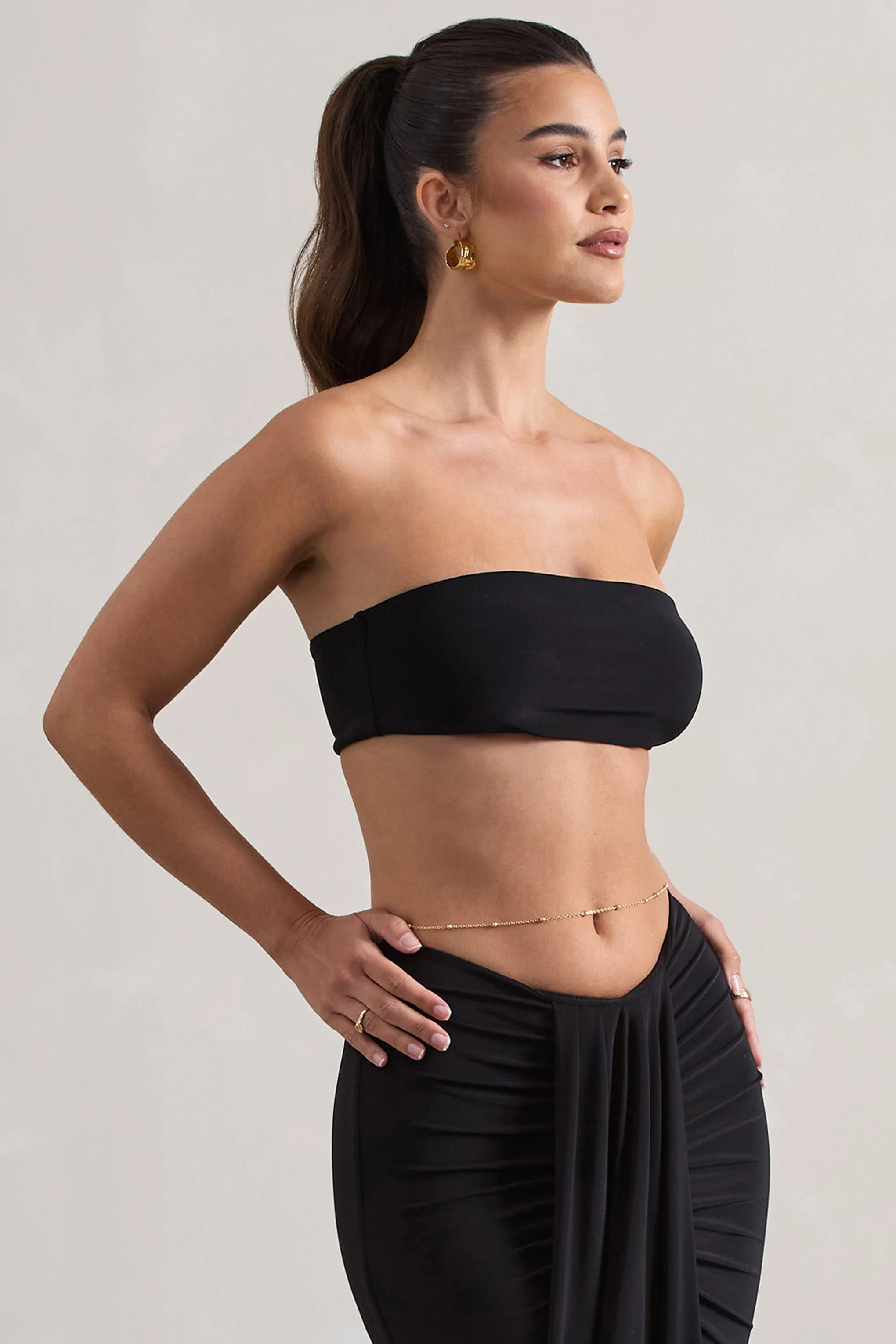 Vada | Zwarte Bandeau Crop Top - Image 6