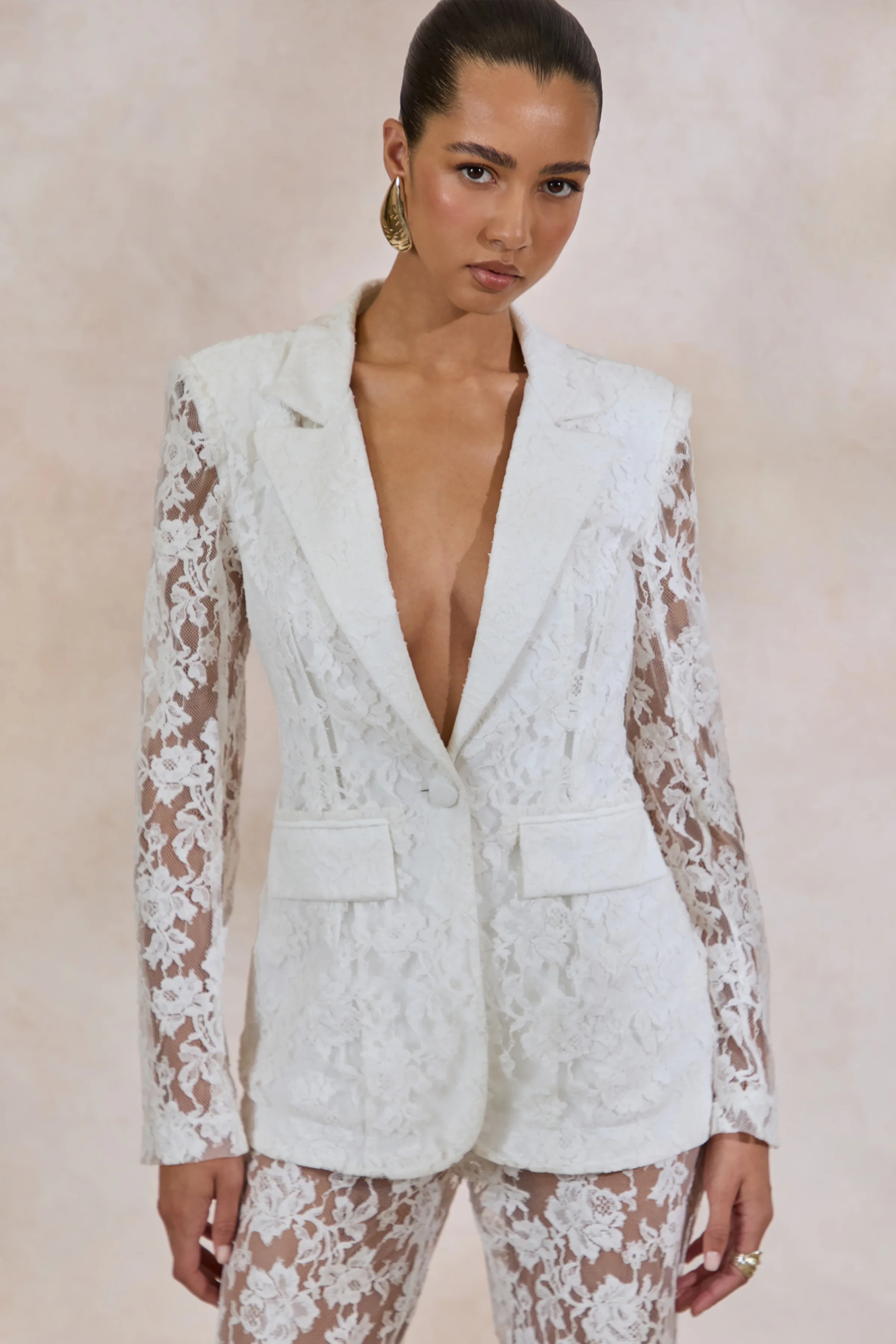 Vergia | Witte Kanten Getailleerde Blazer - Image 3