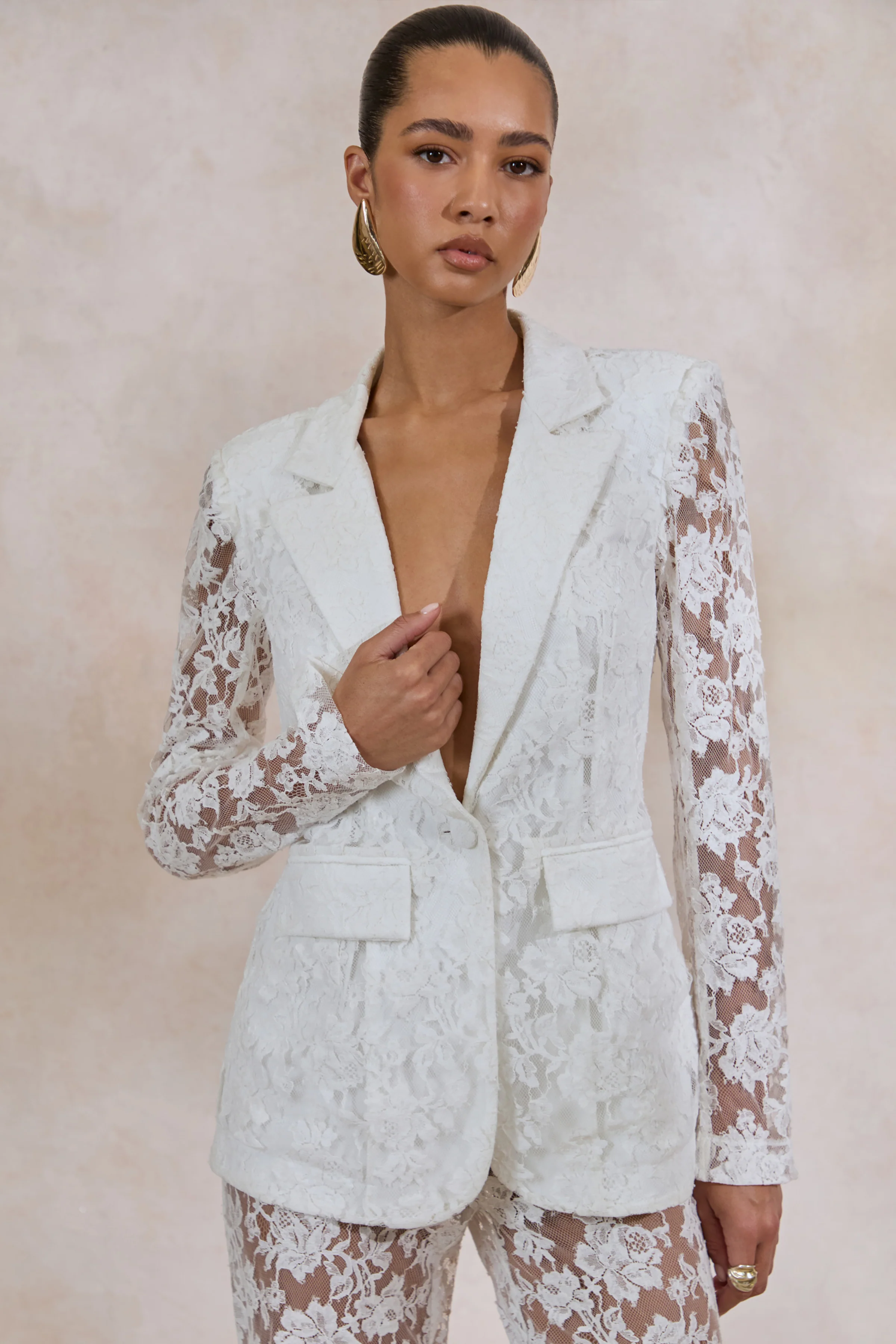Vergia | Witte Kanten Getailleerde Blazer - Image 5
