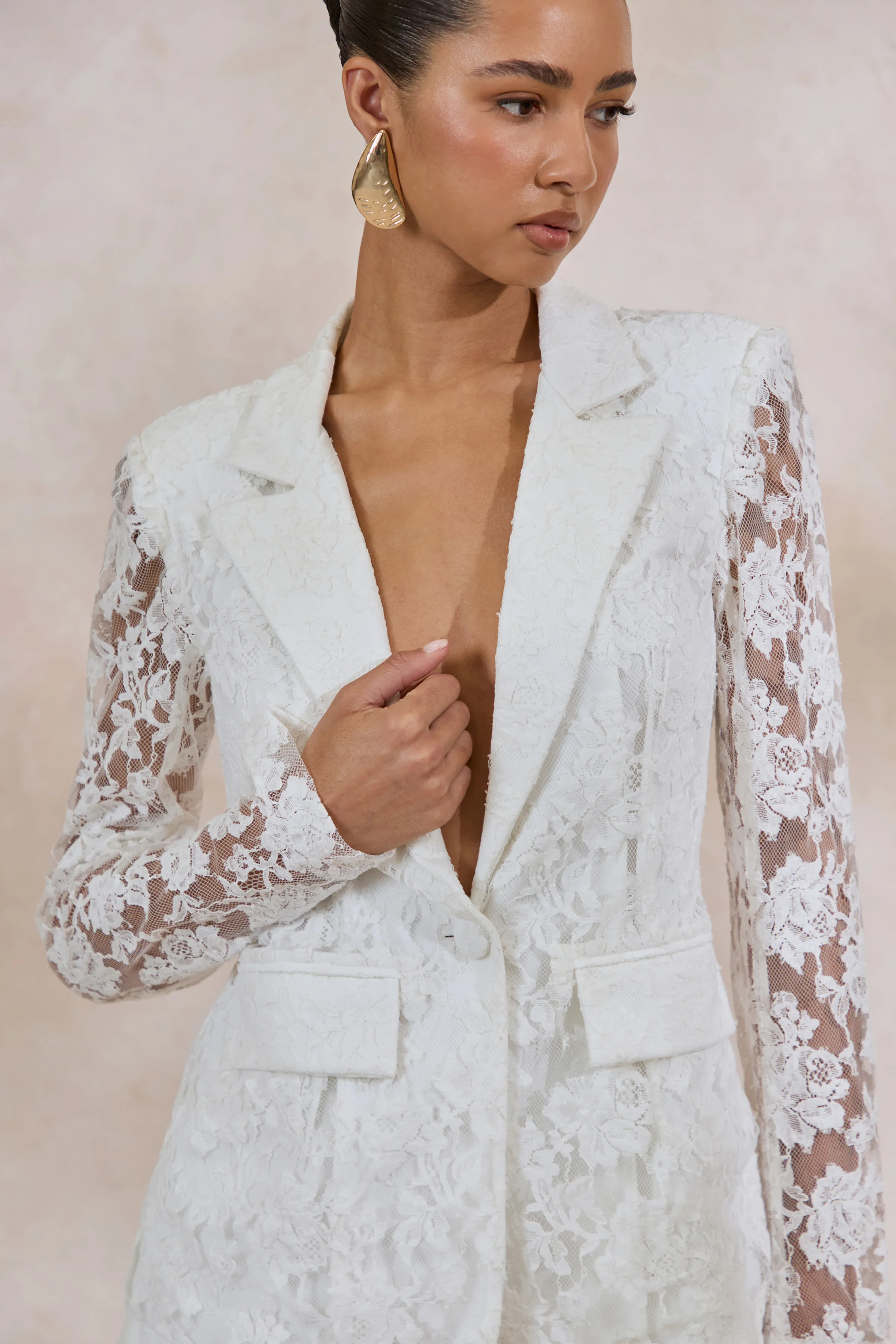 Vergia | Witte Kanten Getailleerde Blazer - Image 6
