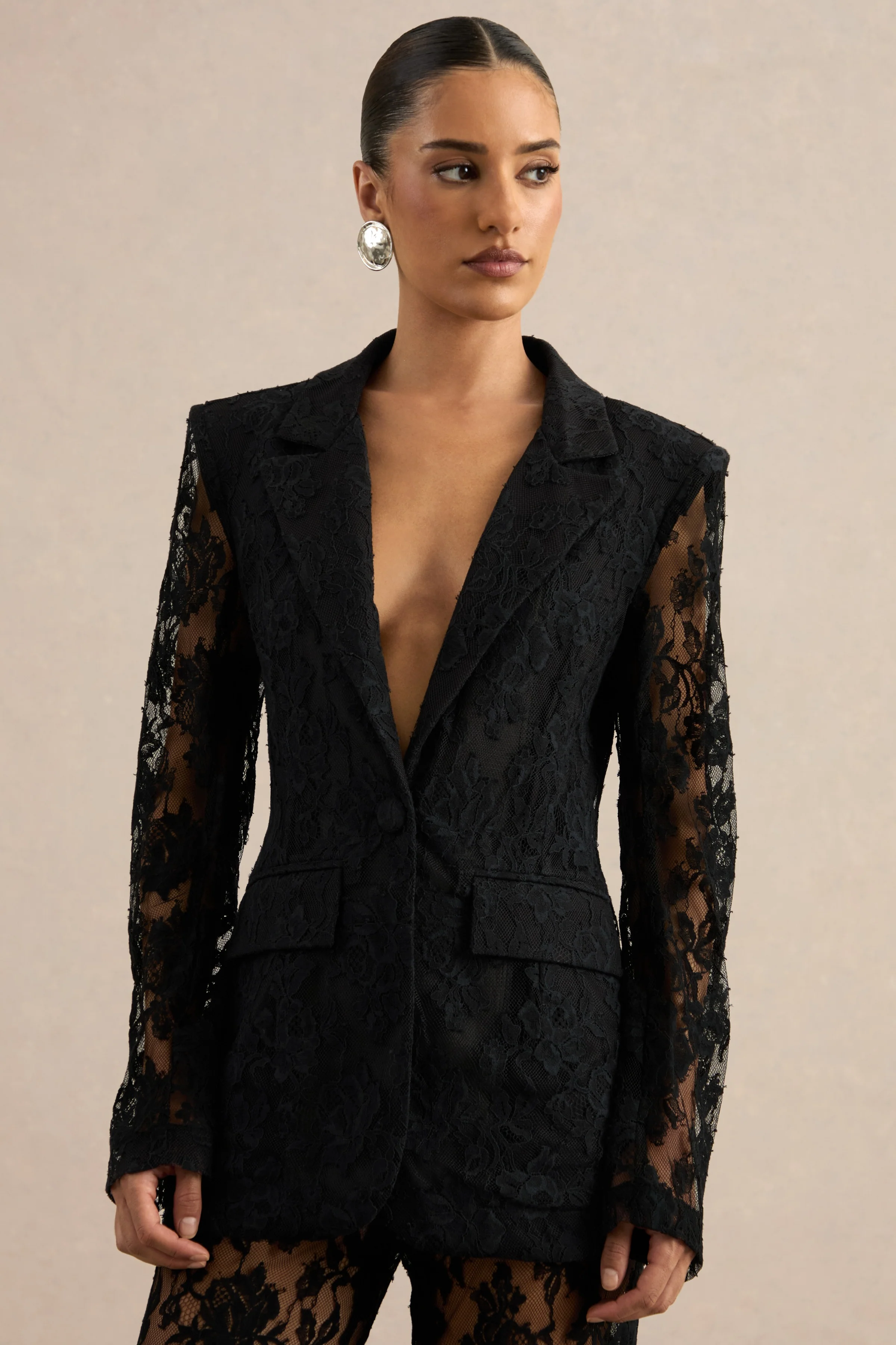 Vergia | Zwarte Kanten Getailleerde Blazer - Image 3