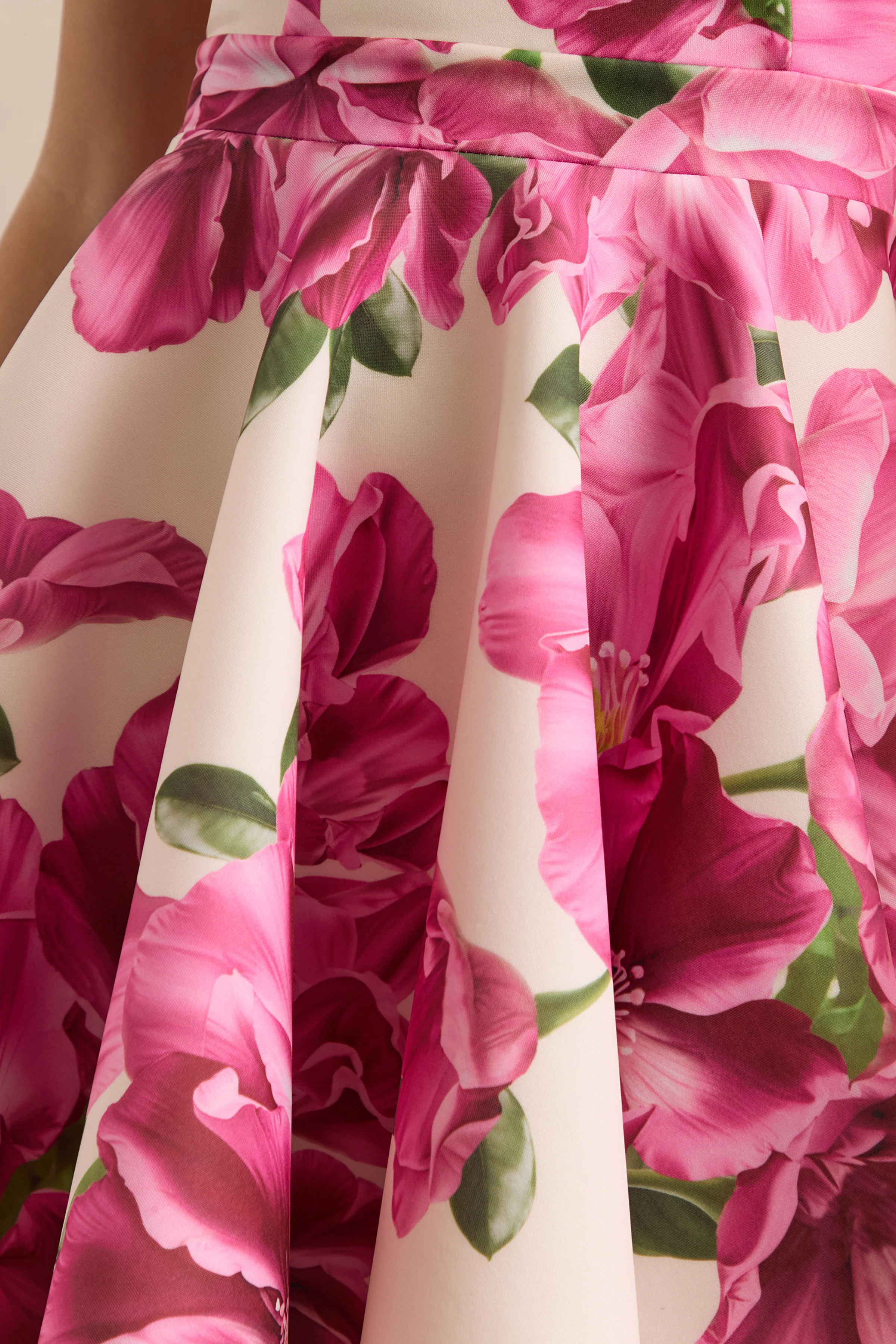 Waverly | Roze Rozenprint Racer-Hals Skater Mini Jurk Zonder Mouwen - Image 6