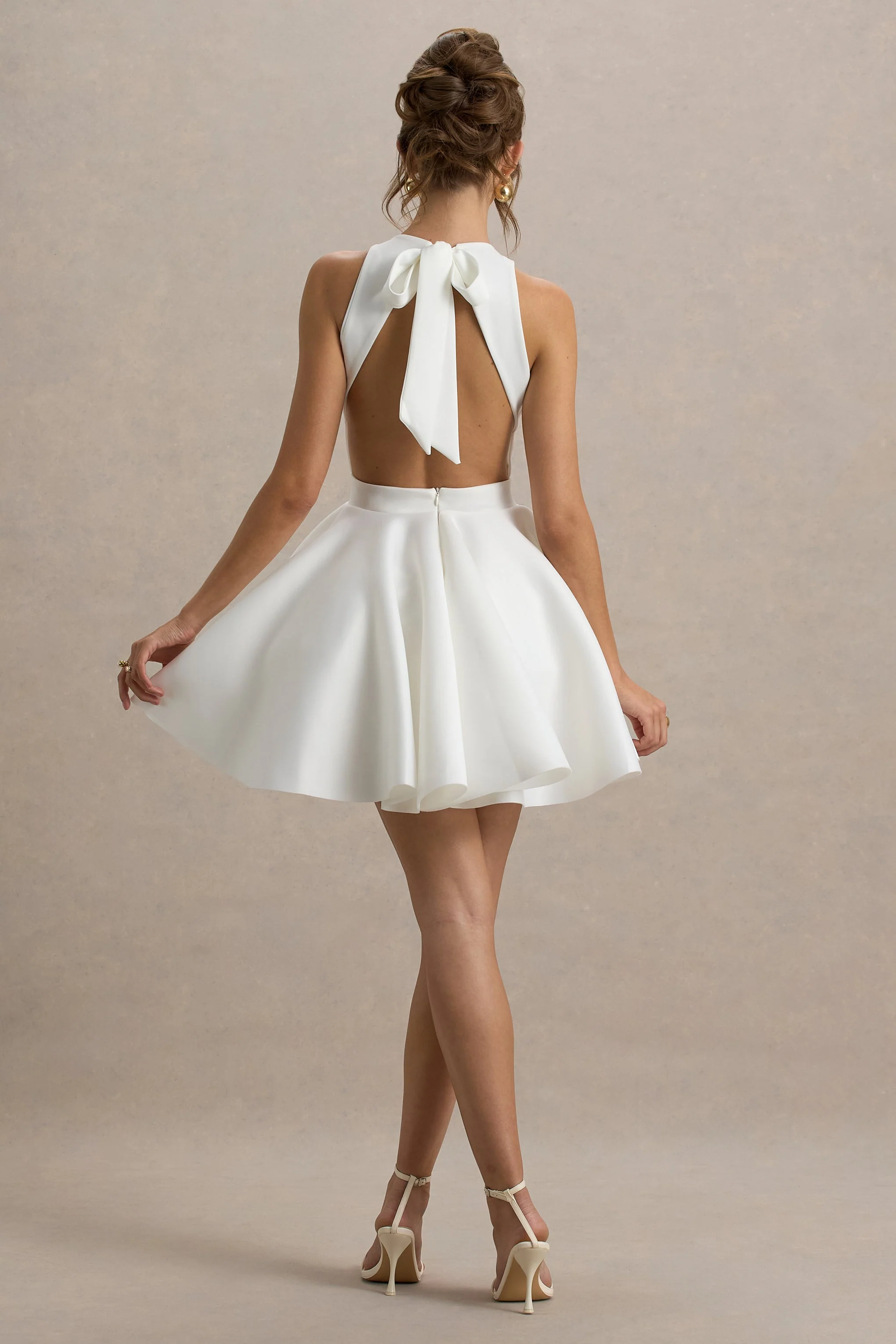 Waverly | Witte Racer Nek Skater Mini Jurk Zonder Mouwen - Image 2