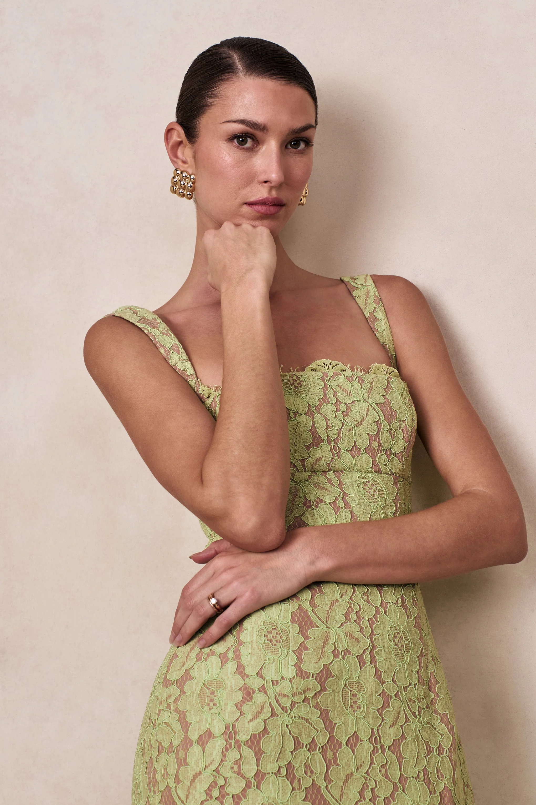 Zarisse | Groene Kanten Vierkante Hals Maxi Jurk - Image 7
