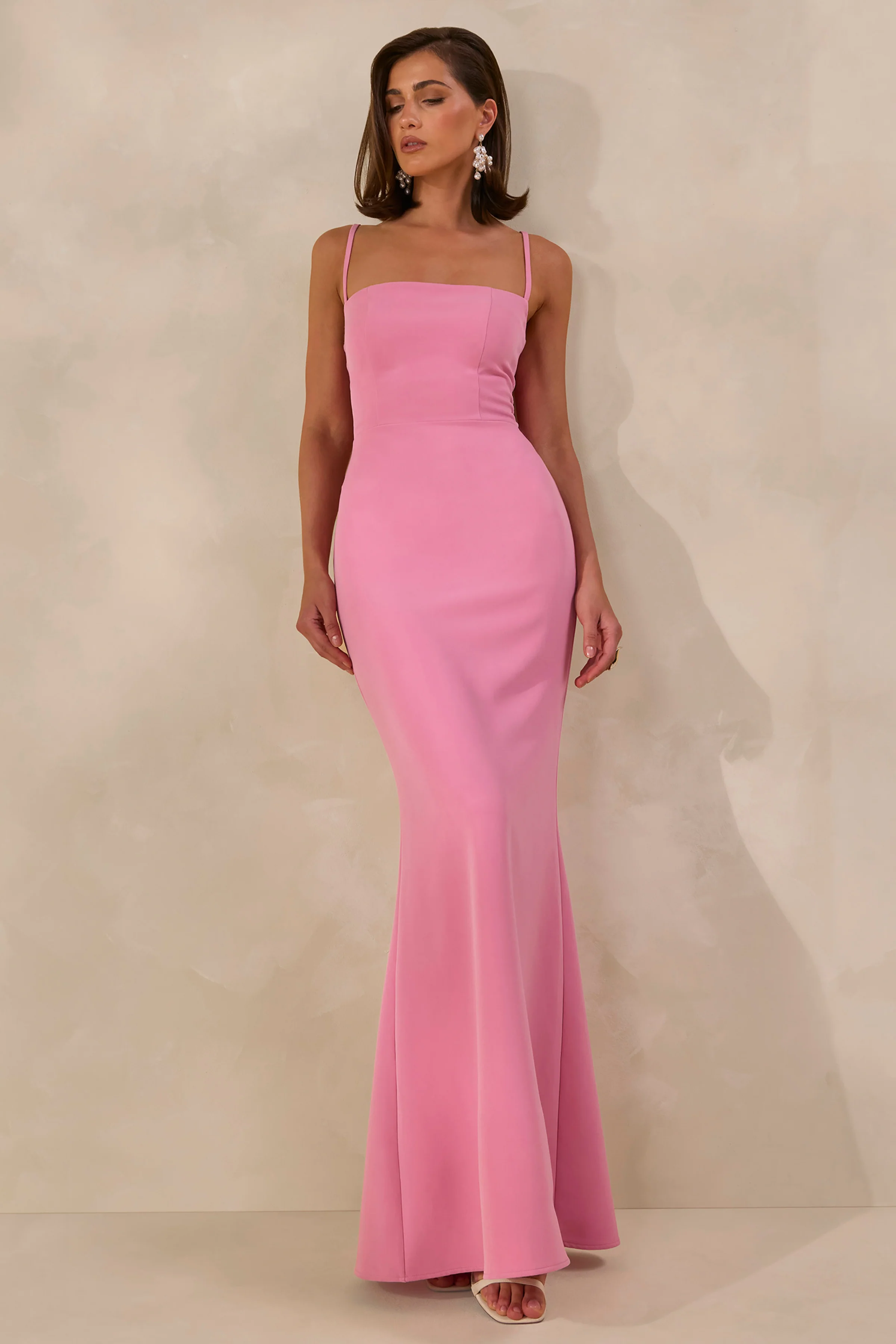 Zavira | Roze Maxi Jurk Met Vierkante Hals - Image 5