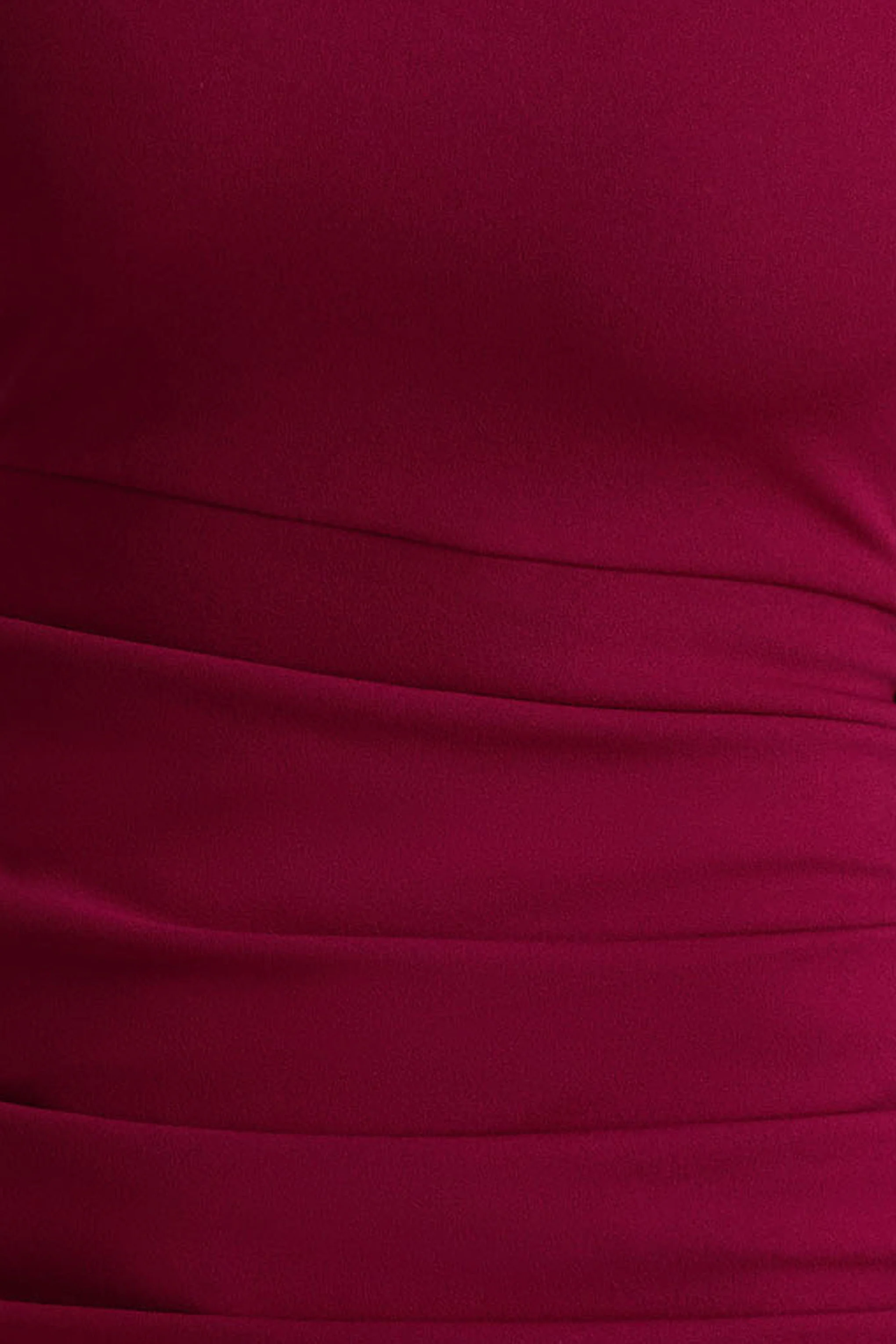 Zaya | Bordeaux Mini Jurk Met Korte Mouwen Drapering - Image 6