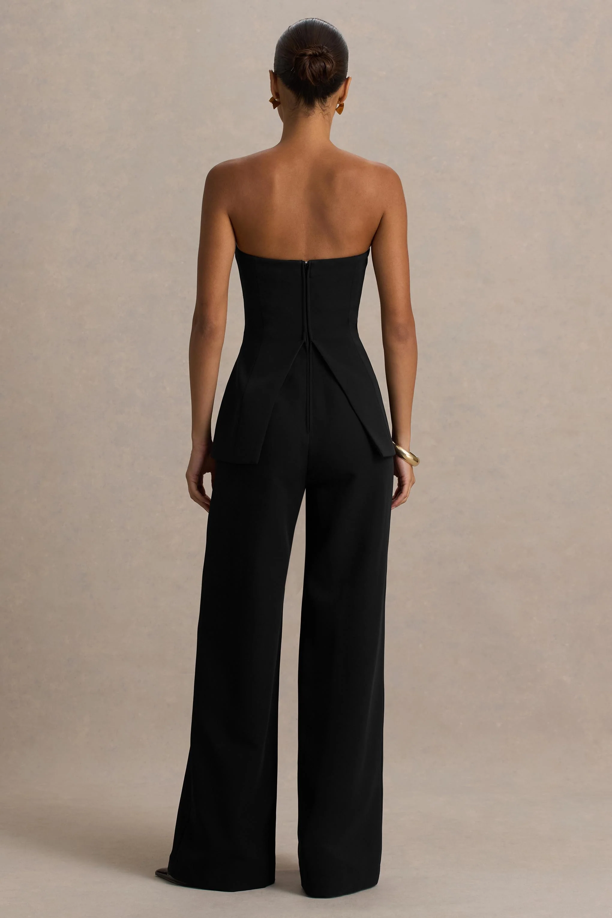 Zoey | Zwarte Bandeau Hals Jumpsuit - Image 3